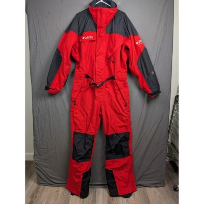 Columbia Titanium Mens Red Black Ski Suit Snow One Piece Coveralls Large