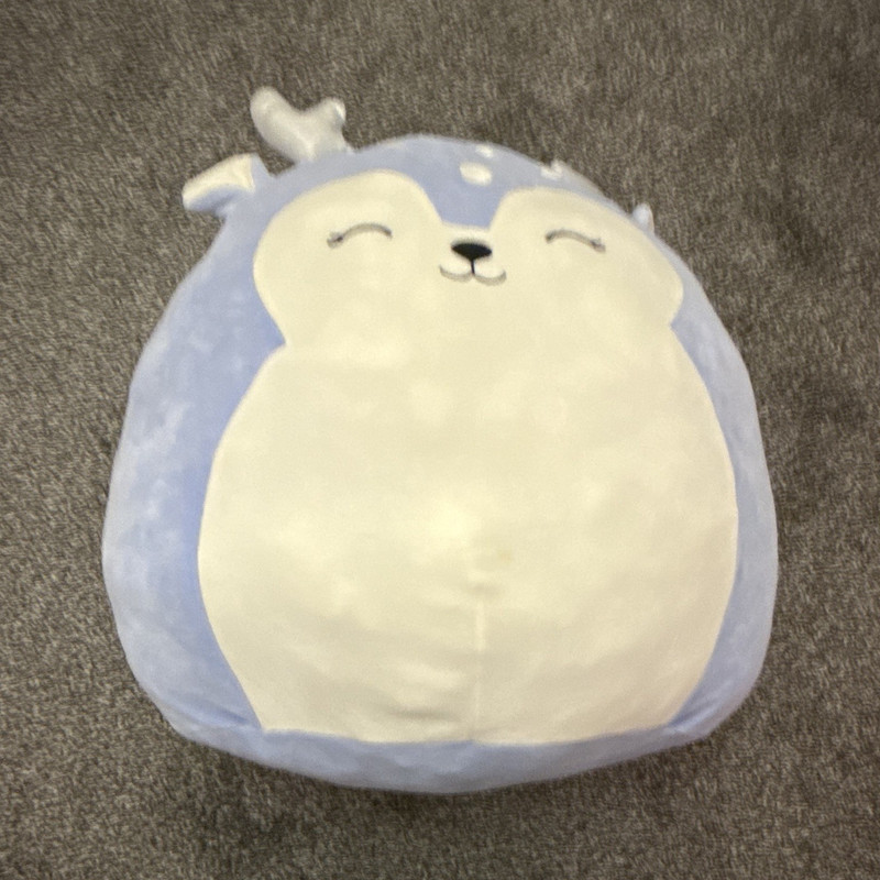 Squishmallows Deer Plush Toy Blue/White Medium 14-24 in Christmas Washable