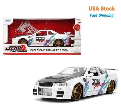 Nissan Skyline GT-R R34 HKS Power 2002 Jada JDM Tuners 36339 Diecast  1:24, 8''