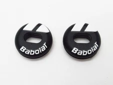 TWO (2X) BABOLAT CUSTOM DAMP FEEL TENNIS VIBRATION DAMPENERS (BLACK / WHITE)