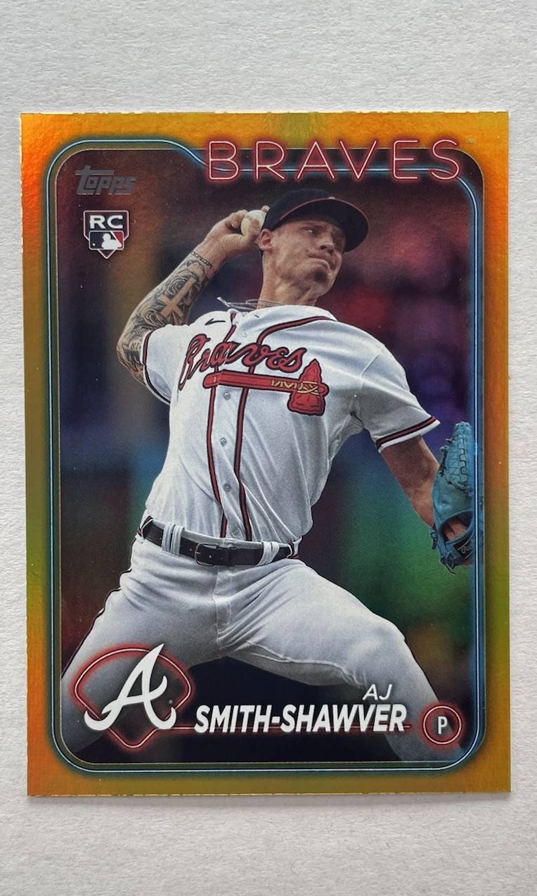2024 Topps Series 1 AJ Smith-Shawver Gold Foil RC Rookie #117 Atlanta Braves