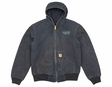 Carhartt Men's Black Hooded Full Zip Jacket Size M Made in USA