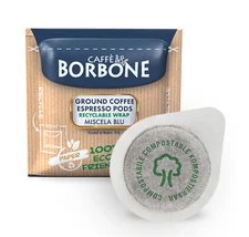 Caffe Borbone Blue Blend Espresso Paper Pods, Medium Roast, 150 Count
