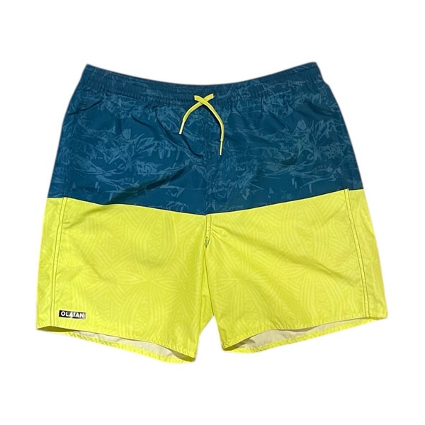 DECATHLON Boy's Swim Shorts With Pockets BLue/Green 14/15 years 161-172cm