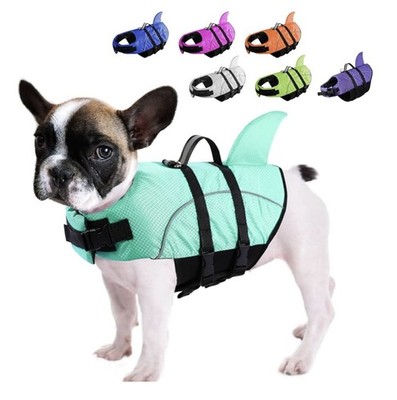 Queenmore Small Dog Life Jacket,Shark Vest for X-Small, Teal
