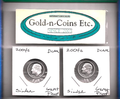 (2) 2004-S Silver Roosevelt Proof Dimes! Gem+ Proof Condition! Dcam Free S&H!!