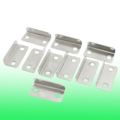 10 Pcs Household Silver Tone Metal Angled Drawer Lock Strike Plate