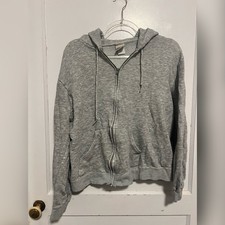 Vintage Crewneck Basset Walker Heather Grey Zip Up Hoodie Size M Made in USA