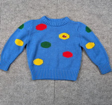 Vintage Lacoste Sweater Kids Small Retro 80s Polka Dot Art To Wear Avant Garde