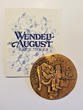 Solid Bronze Holiday Ornament Santa Child Wendell August 2007 Hanging Handmade