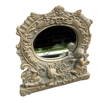 Vintage COLLECTIBLE CHERUB'S DECORATIVE TABLE MIRROR Standing Home Decor