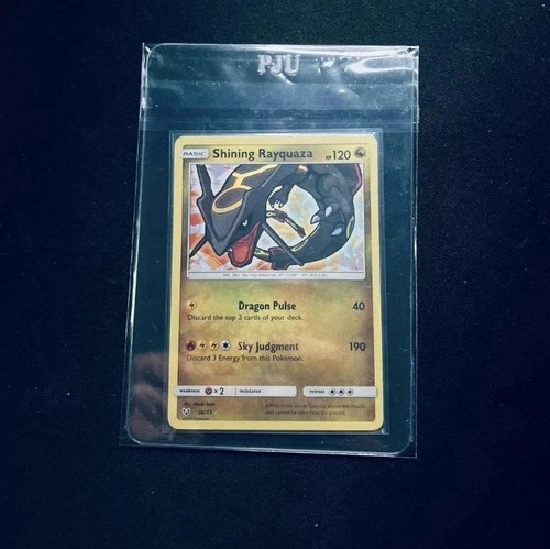 Pokémon TCG Shining Rayquaza Card Shining Legends Holo Rare 56/73 LP Condition