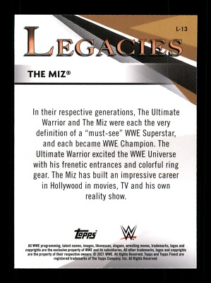 2021 Topps Finest WWE Legacies The Miz #L-13 for sale online