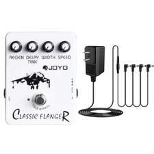 JOYO Classic Flanger Effect Pedal Metallic Flanger +Power Supply Adapter 4 Cable