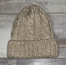 Time And Tru Winter Hat Beanie - One Size - Beige/Brown/White  B