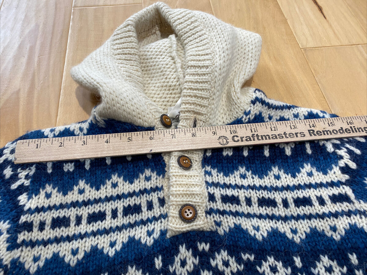 Vtg Knit Runox Scandia Strik 100% New WOOL hooded jumper Sz Vtg Knit Runox Scandia Strik 100% New WOOL hooded jumper Sz