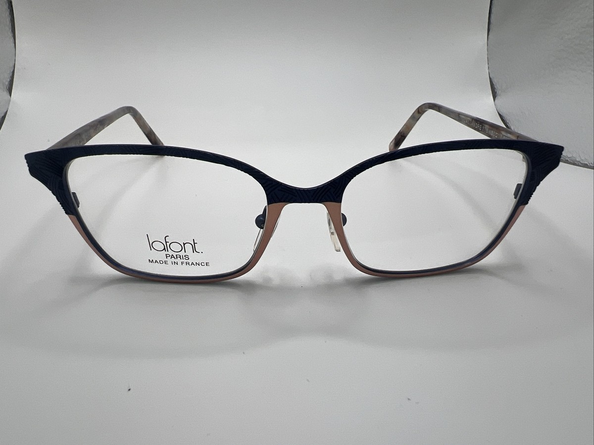 Lafont Paris Women’s Metal Frame Sunglasses with Blue Lenses Jean Lafont Eyeglasses Indigo 380 Leopard Print&black Half  main image 3