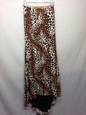 Sherri Hill Beaded Waist Cheetah Animal Print Long Fitted Mermaid Skirt Size 10