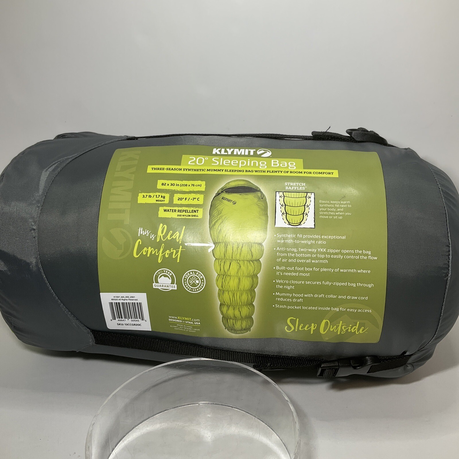 Klymit 20 Deg. Sleeping Bag 3 Season 20F/-7C Mummy Used 1 Time Indoor ...