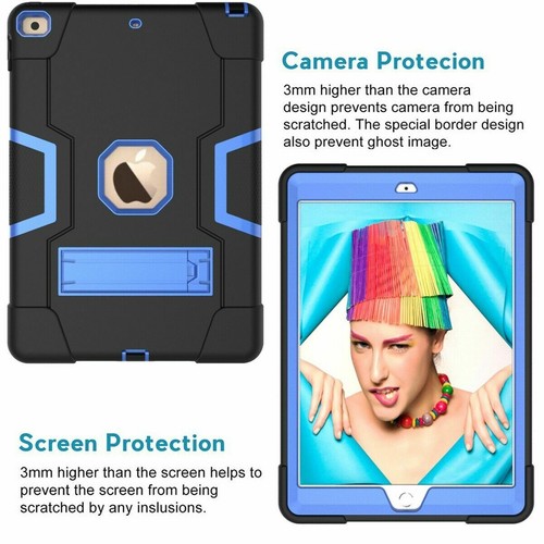 For iPad 7th Generation 10.2 2019 Case Shockproof Rubber Armor Hard Stand Cover - Picture 21 of 55