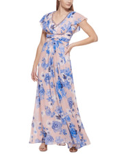 Eliza J Womens Floral Maxi Evening Dress size 8