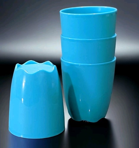 Tupperware Set (4) Open House Floresta Tumblers 9 oz/275 ml Aqua New