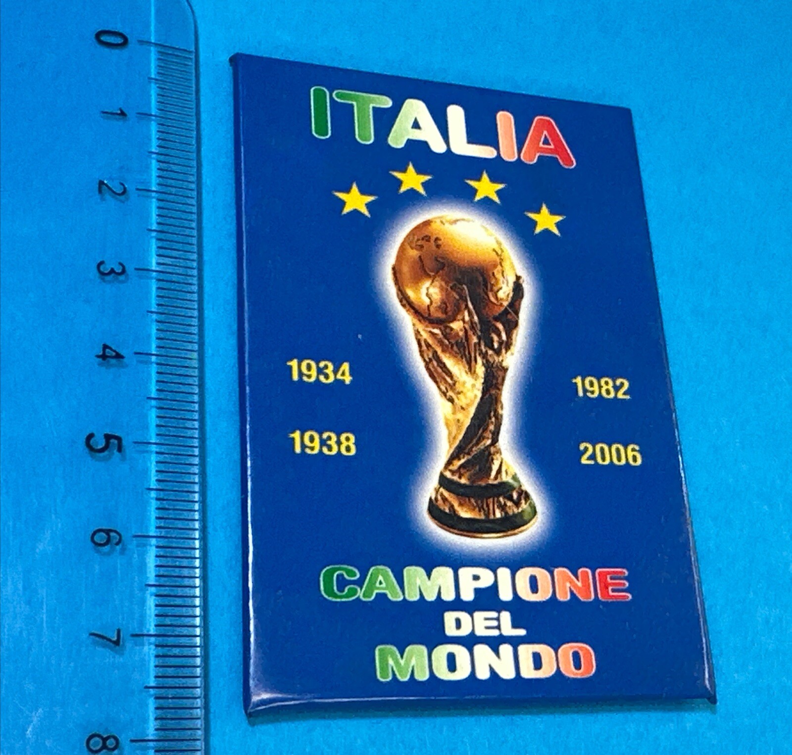 ITALIA CAMPIONE DEL MONDO CALAMITA MAGNETE FRIGO FRIGORIFERO VINTAGE -COLLEZIONE