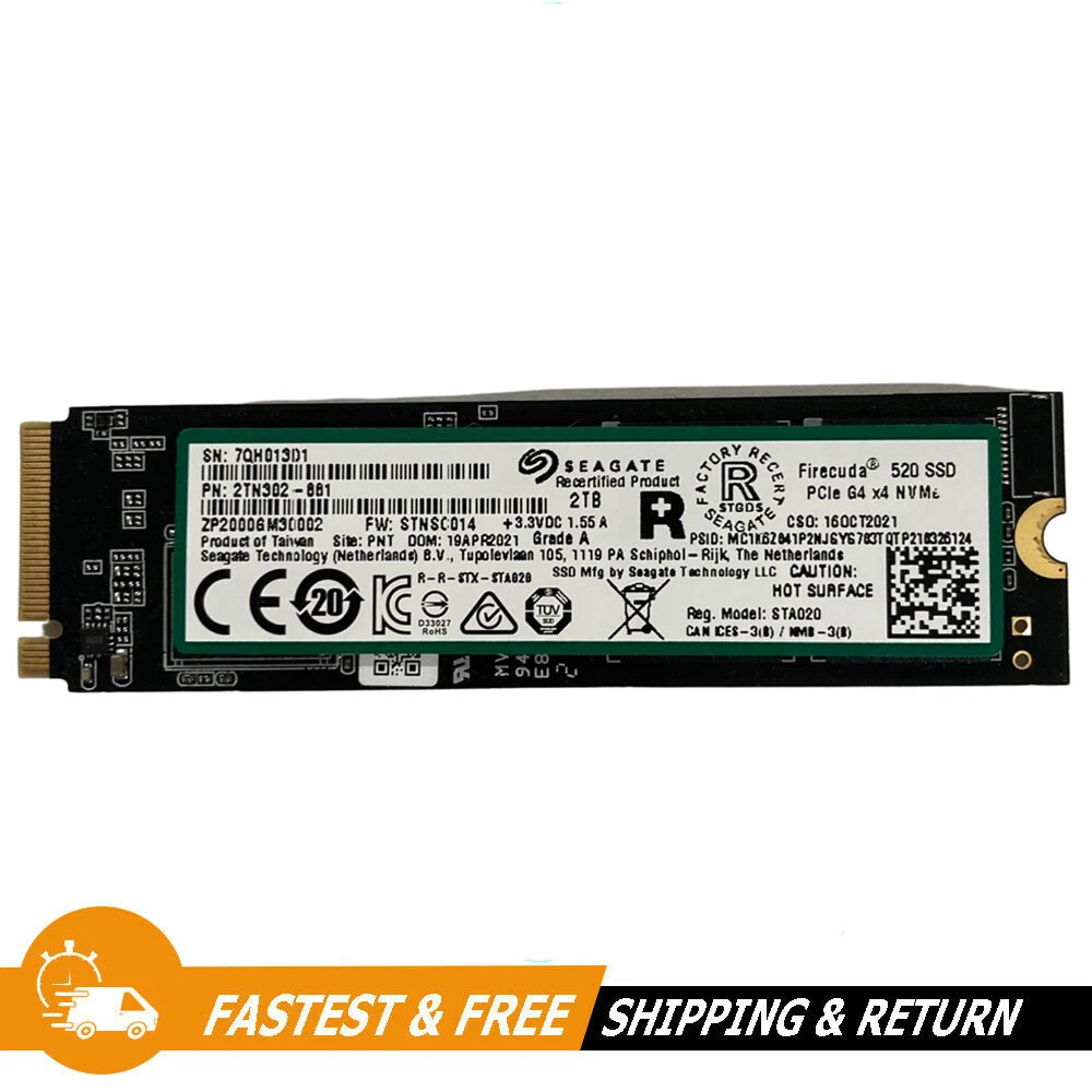 Seagate Firecuda 520 2TB Internal Solid State Drive SSD Gaming PC ZP2000GM30002
