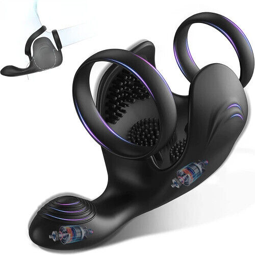 Prostata-Vibrator-Hoden-Massage--Cock-Penis-Ring-Masturbator-Spann-Sex-Spielzeug - Bild 1 von 18