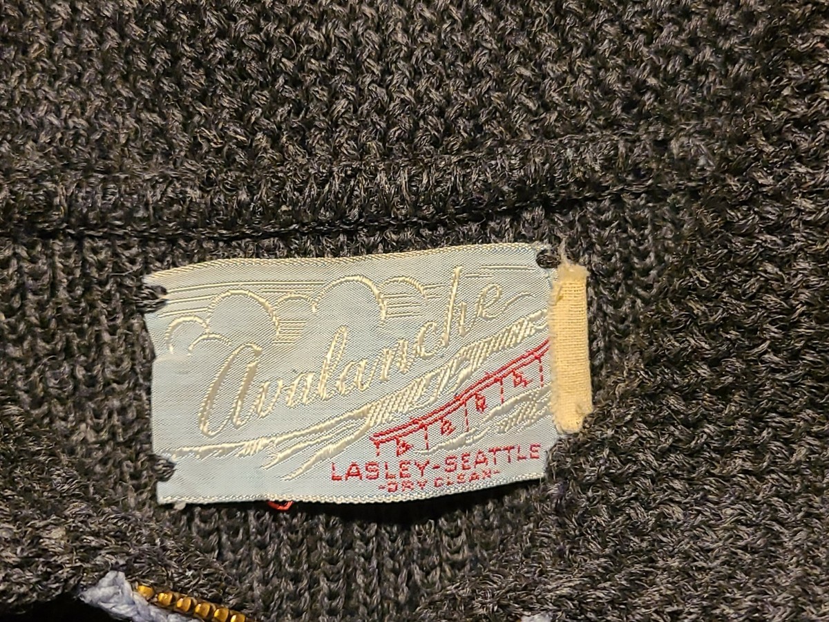 VTG 1950's Full ZIP Avalance Cardigan Sweater Talon Zipper