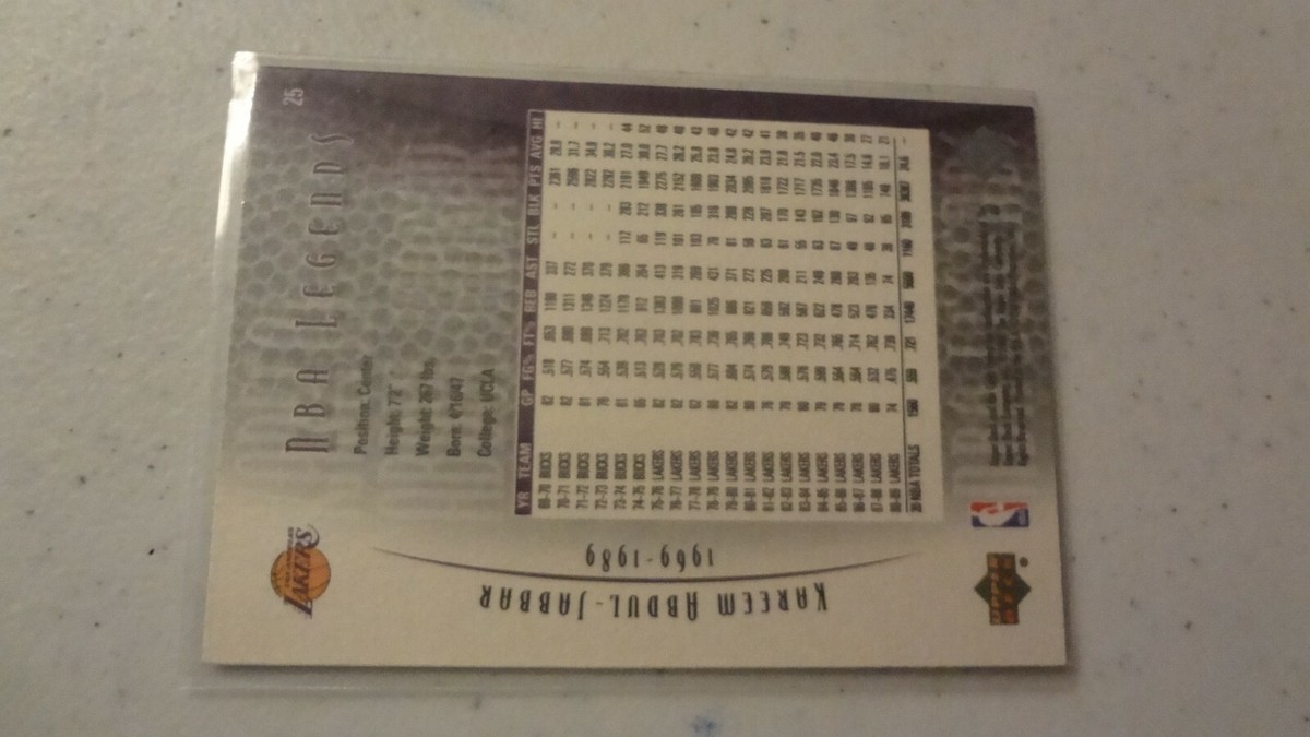 2000-01 NBA LEGENDS UPPER DECK # 25 KAREEM ABDUL JABBAR BASKETBALL 