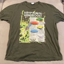 RARO - Superman - MANUAL KRYPTONITE - Camiseta Verde Estampado Gráfico - XXL Para Hombre