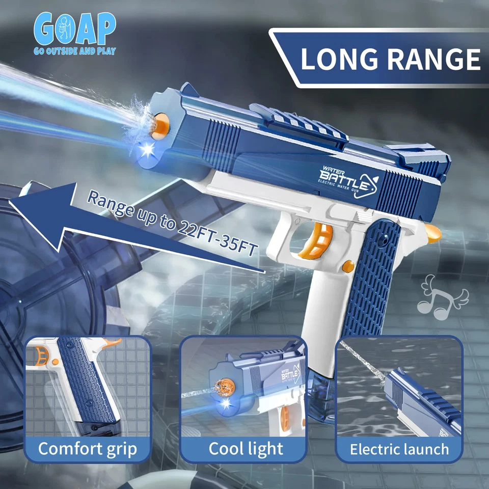 Continuous Fire Electric Water Gun Adult Kids Rechargeable Squirt Gun - Open Box - Image 4 of 4