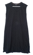 Robe noire en coton et ramia tricoté au crochet Gudrun Sjoden taille S