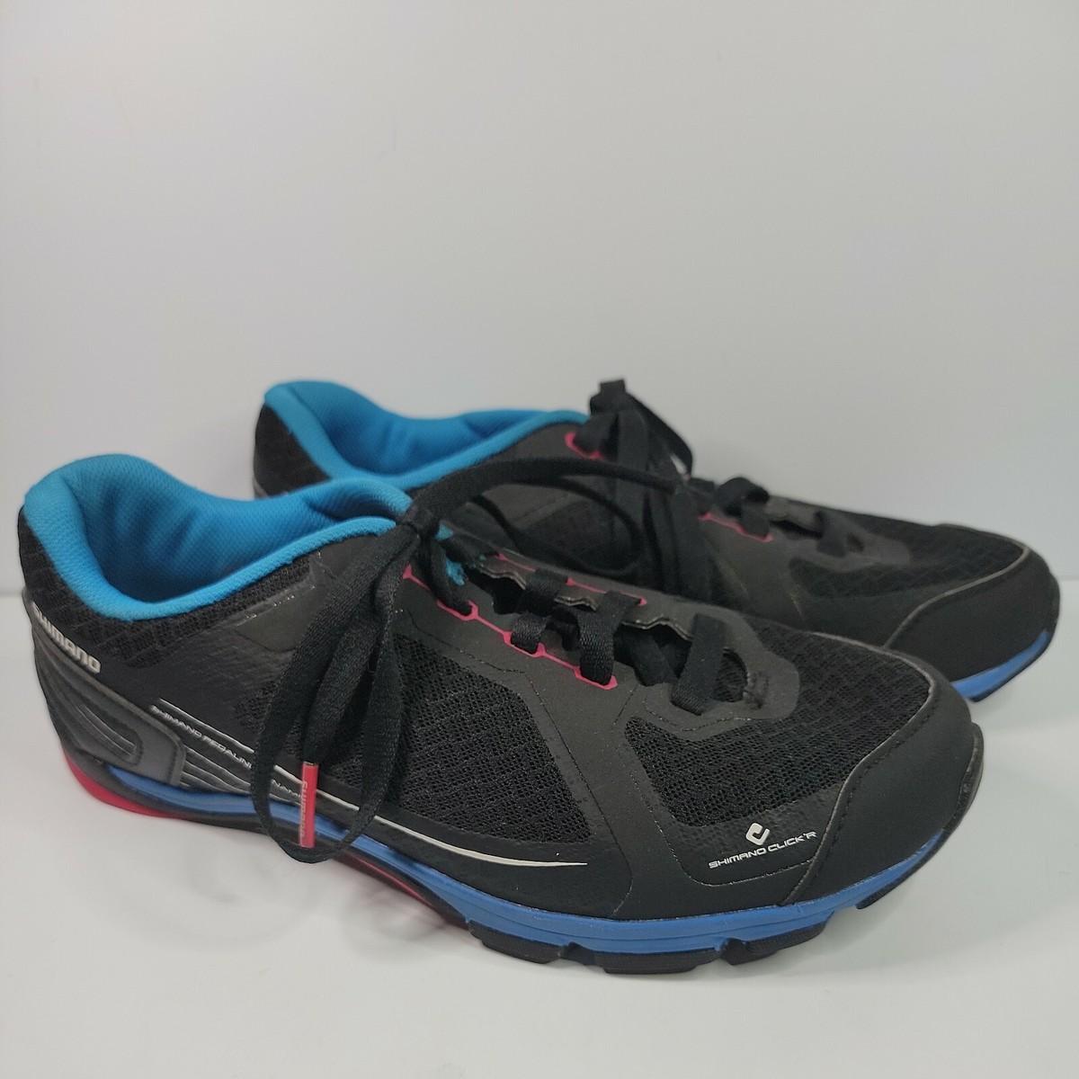 SHIMANO SPD Blue/ Black Suede Cycling Shoes Mens Size 8.5 Shimano Men main image 4