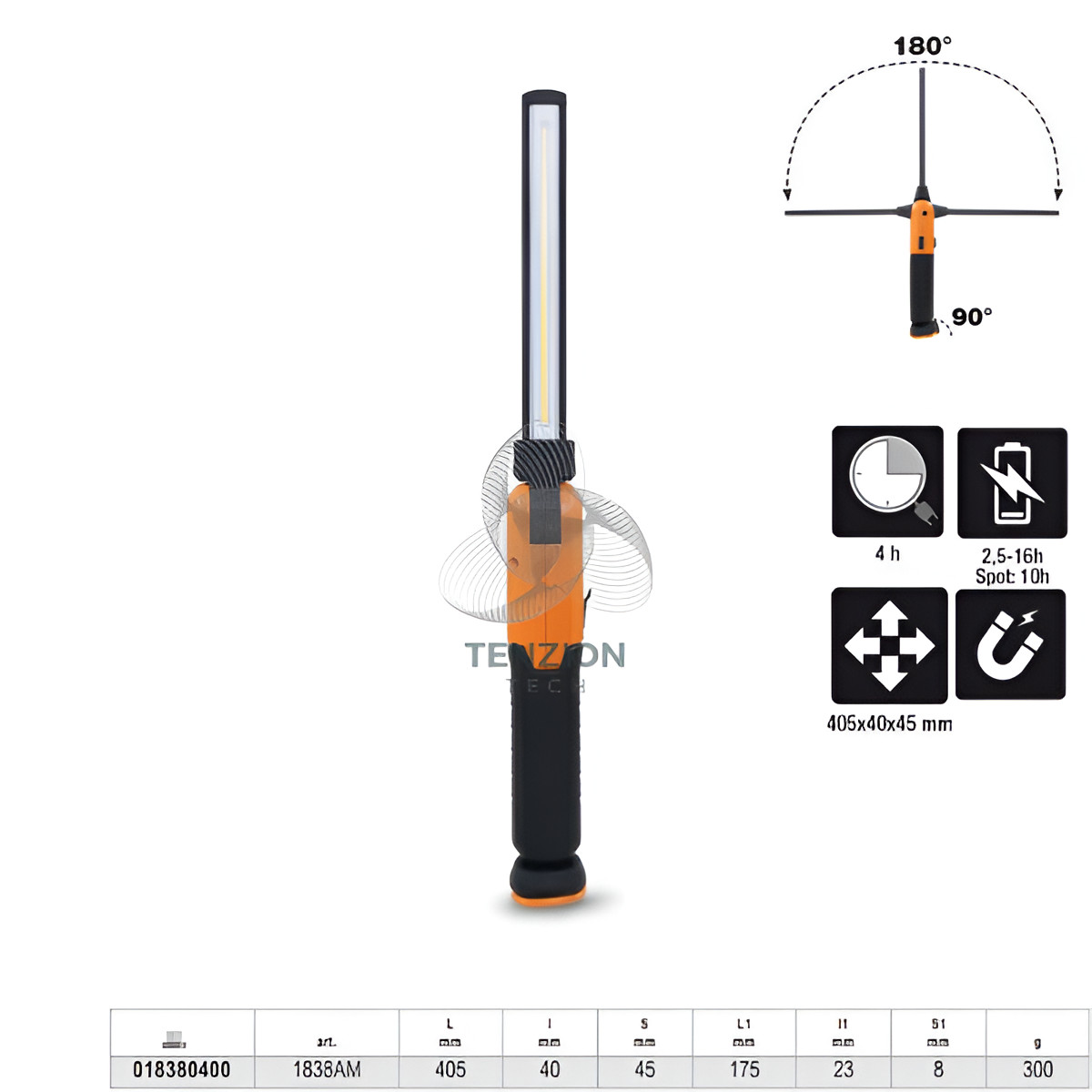 Lampada Led Snodata Orientabile 180° Magnetica 700 Lumen - Beta 1838AM