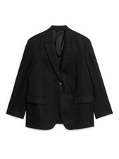 Arket Black Linen Oversized Blazer Size 8