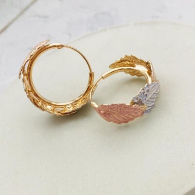 Orecchini Donna Etrusca Cerchi Placcati In Oro 18KT Elettroformati - Foto 12