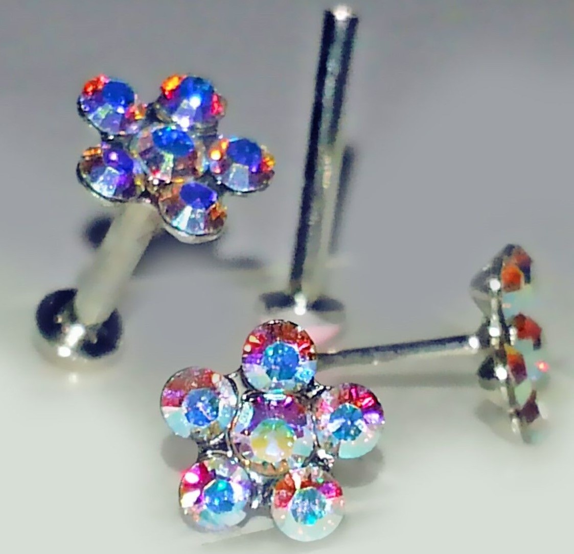 Piercing Labret In Titanio OUFER - 16G, Lunghezze 6/8/10/12 Mm, Con Pietra Ossidiana Nera, Per Labbra, Cartilagine, Trago
