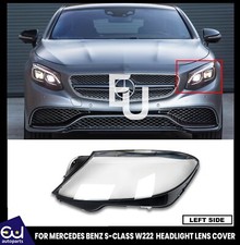HEADLIGHT GLASS LENS COVER FOR MERCEDES S-CLASS W222 14-17 LEFT PASSENGER SIDE