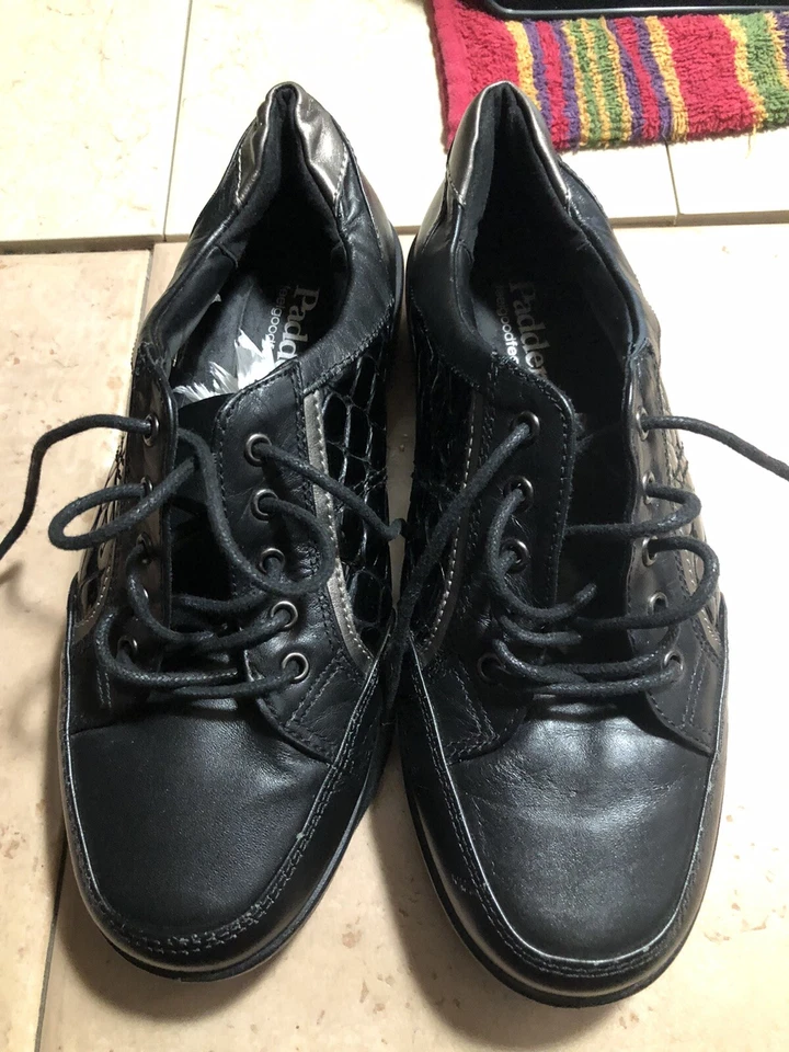 Padders ATOM Women's Sz 3.5/ 36.5 E Leather Lace Up Black Leather Shoes - Image 2 of 4