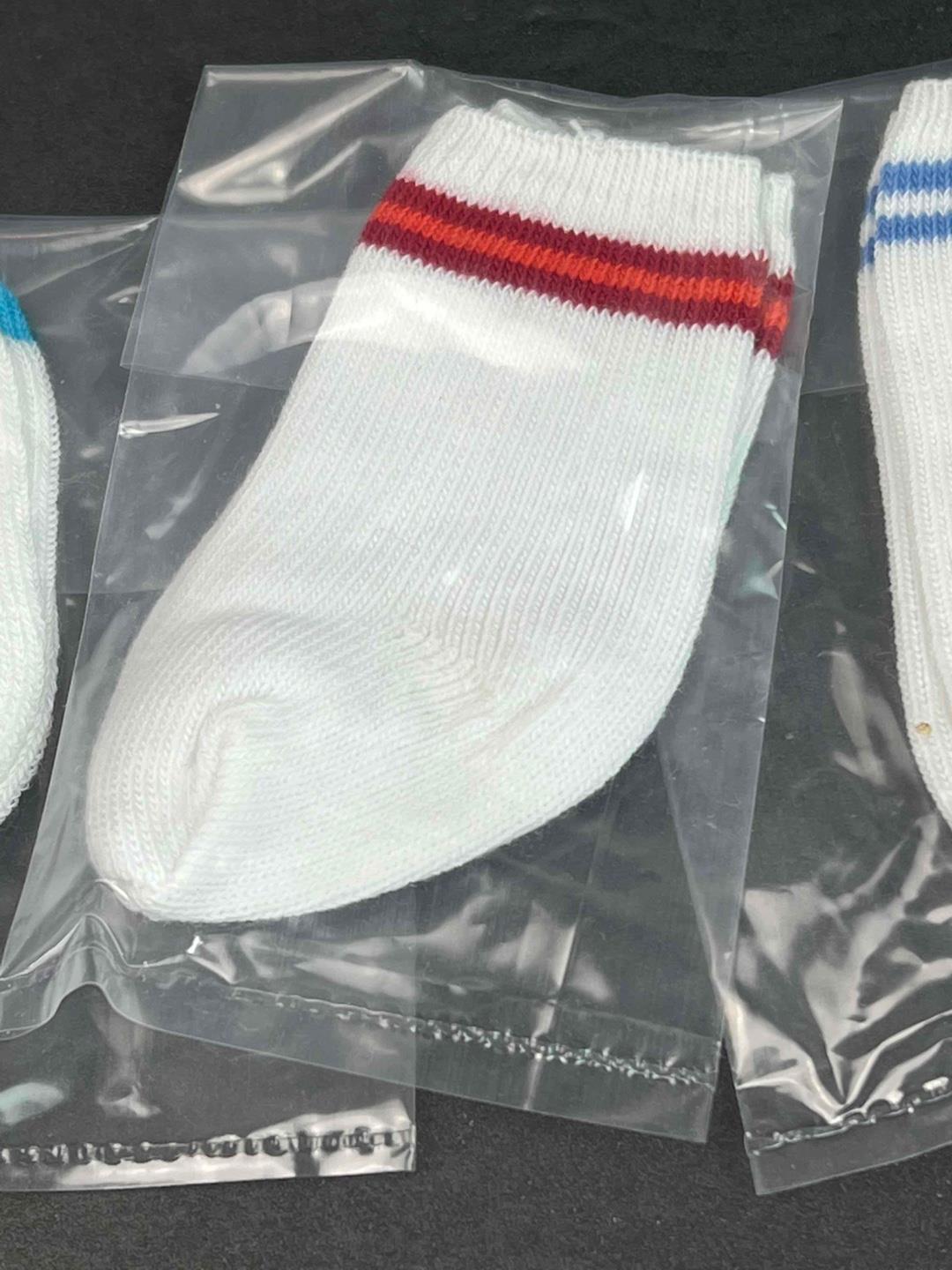 New American Girl Sock LotGift SetGrey CrewBlue Red Striped Ankle