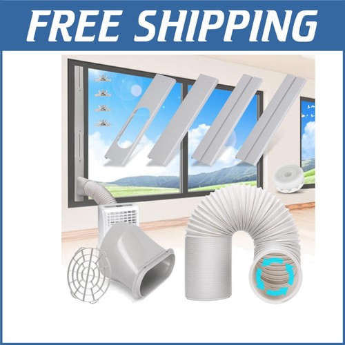 Universal Portable AC Window Vent Kit - 5.9” Adjustable Exhaust Hose Included