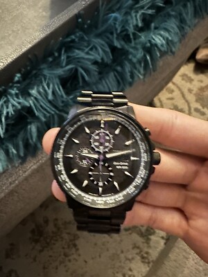 CITIZEN MARVEL クロノグラフ ブラックパンサー　中古品 Citizen Marvel Black Panther 42mm Black Stainless Steel Case with