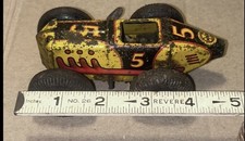 VINTAGE 1930'S or 40'S MARX TIN LITHO WIND UP 5 MIDGET Race CAR Broken Spring