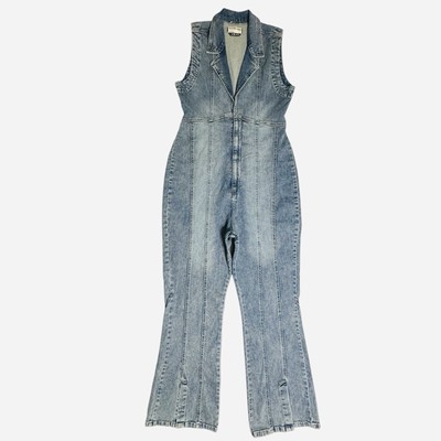 We The Free Crvy NWOT Ring The Alarm Denim Jumpsuit Sz.XL Boho Festival Chic