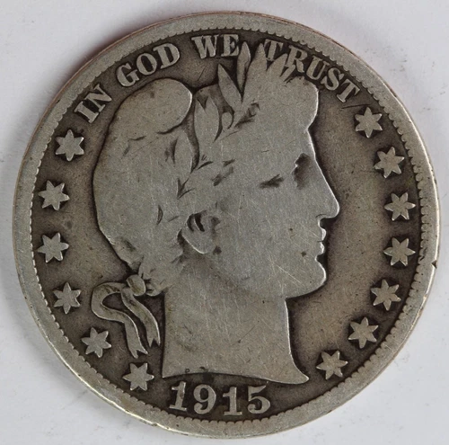 VG 1915 S Barber Half Dollar