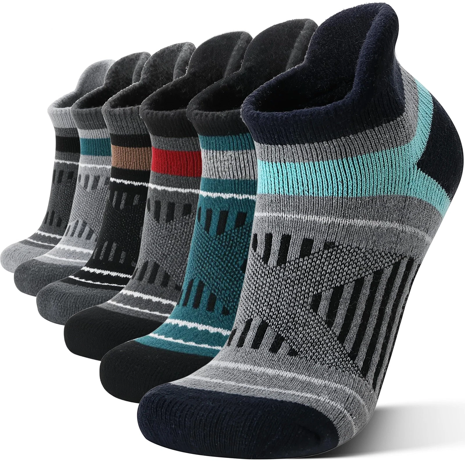 EBMORE Merino Wool Ankle Hiking Socks Compression Warm Large, Color Mix