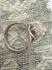 Vintage Rose Quartz Sterling Silver Size 6 Ring
