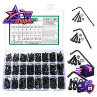 Schrauben Set 1274 Stk Schwarz Mit Muttern Und Unterlegscheiben ZubehöR